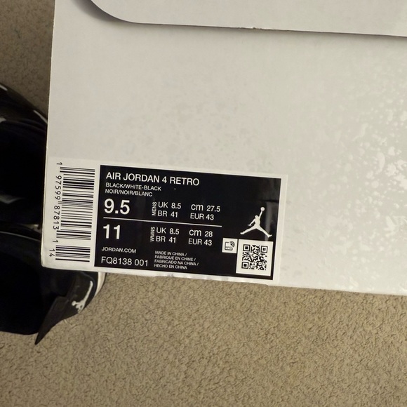 Nike Air Jordan 4 Retro “White Thunder” size 9.5 men’s - Picture 7 of 7